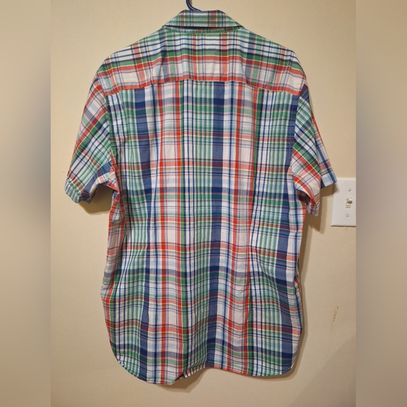 Bruun & Stengade size 44 men's easy care cotton colorful plaid shortsleeve shirt - Picture 6 of 6